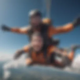 Thrill-seeker soaring through the sky during a skydiving adventure