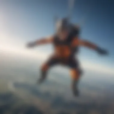 Thrill-seekers soaring through the sky in a breathtaking skydiving moment