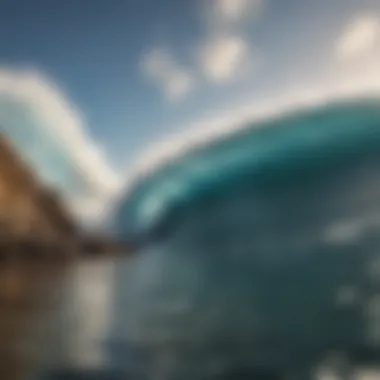 Surfer navigating a challenging reef break