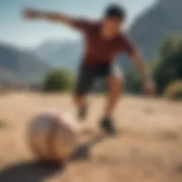 Footbag artist in motion