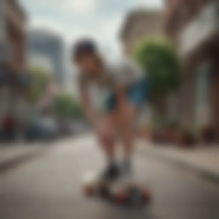 A vibrant display of retro skateboard clothing in a modern context.