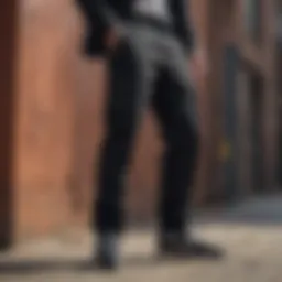 Stylish Dickies Slash Pocket Black Cargo Jogger Pants in Urban Setting