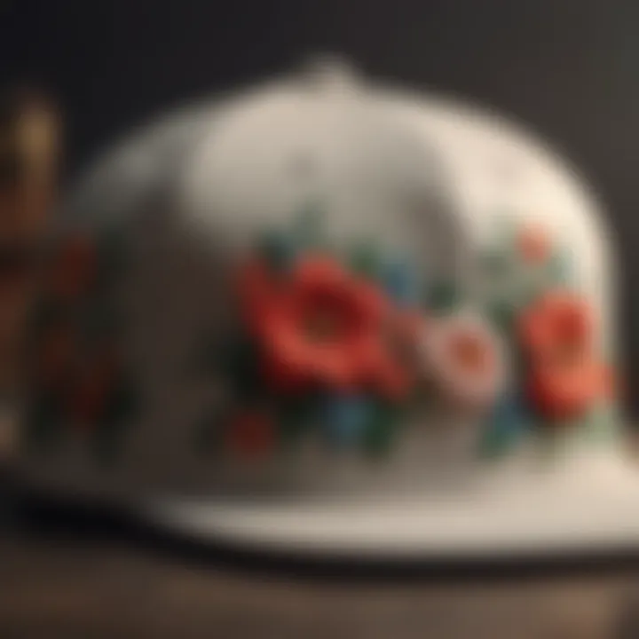 Exquisite Floral Embroidery on Vans Flower Hat