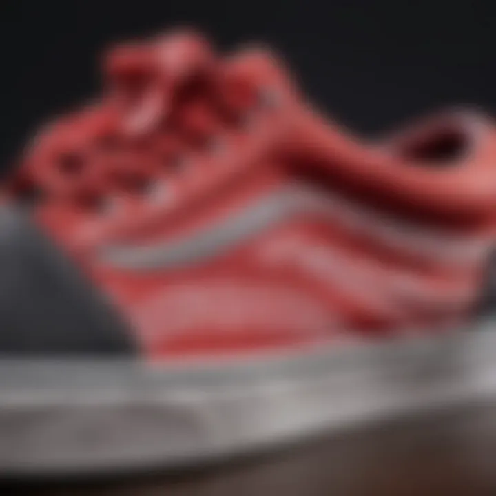 Close-up of Vans Old Skool Bandana Sneakers with Distinctive Red Bandana Print