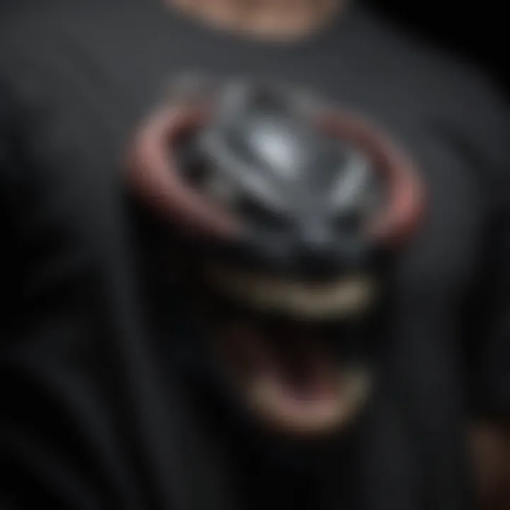 Vintage venom t-shirt logo on a black background