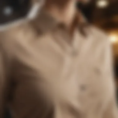 Sleek Structure Minimalistic tan button-up shirt with structured collar