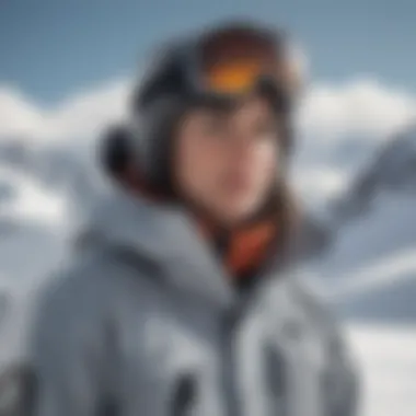 Virtika Jacket Performance on the Slopes Snowboarder wearing the Virtika jacket on a snowy slope, demonstrating its performance in action