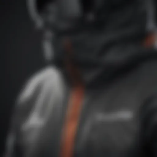 Close-up of the Virtika snowboard jacket's technical fabric showcasing its waterproof features