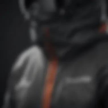 Technical Fabric of Virtika Snowboard Jacket Close-up of the Virtika snowboard jacket's technical fabric showcasing its waterproof features
