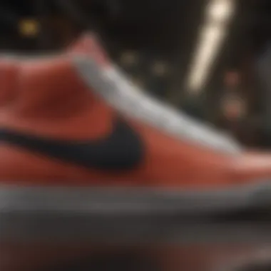 Detailed Look at Nike Blazers Close-up of Nike Blazers showcasing unique design details
