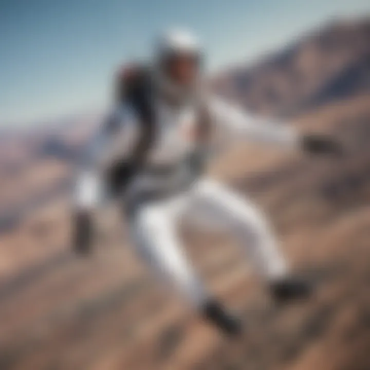 White BDU pants in action during skydiving