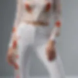 Elegant White Pants Matching Set with Floral Embroidery