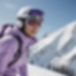 White and Purple Shirt in Snowboarding