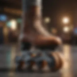 Illustration of a foot with wide roller skates