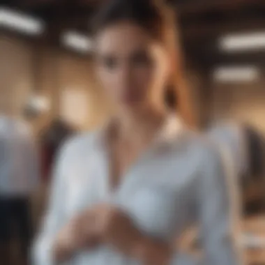 Choosing the Right Fit for Comfort Woman selecting a basic shirt based on fit