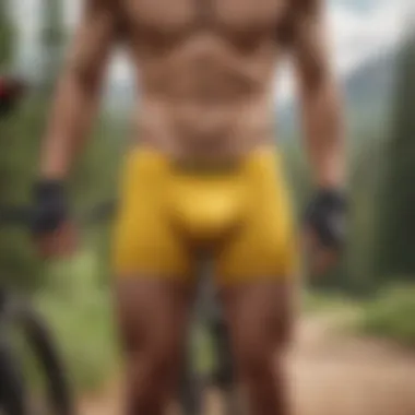 Yellow boxer briefs in mountain biking